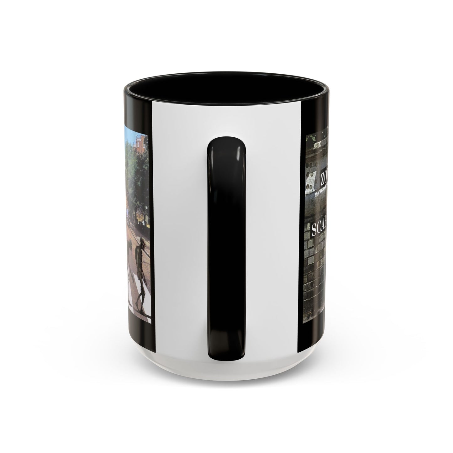 2-sided, Scabby Road Black Accent Mug by CreepyCrafts.boo