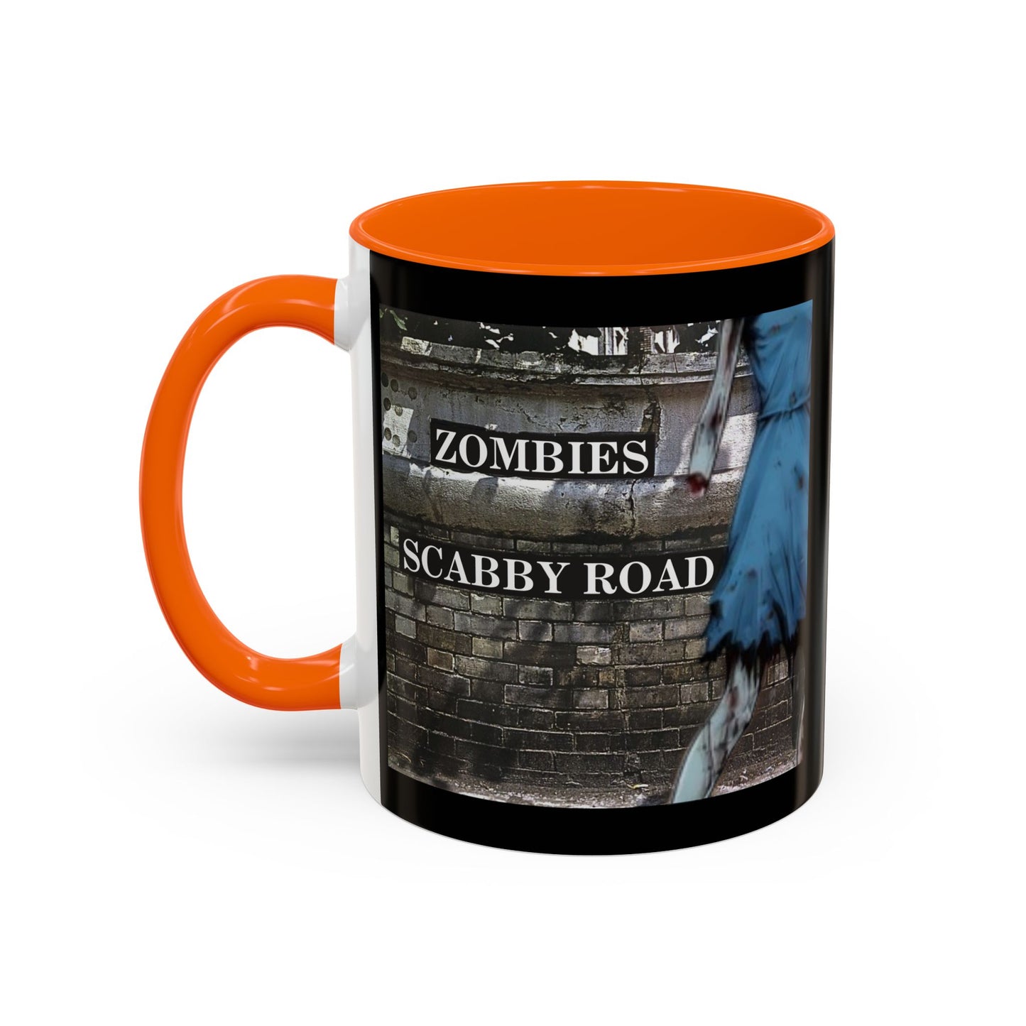 2-sided, Scabby Road Black Accent Mug by CreepyCrafts.boo