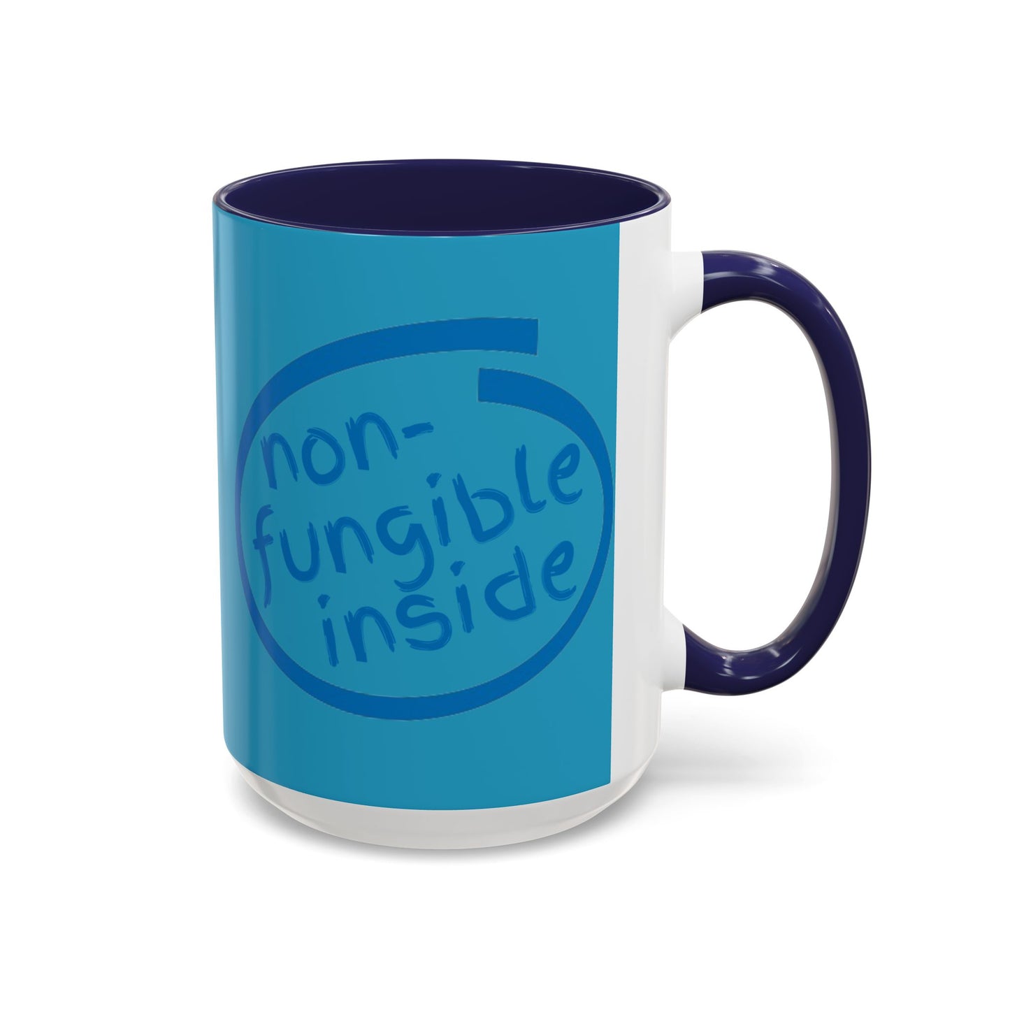 Non-Fungible Inside Turquoise Accent Mug by cypherpunkgear.com