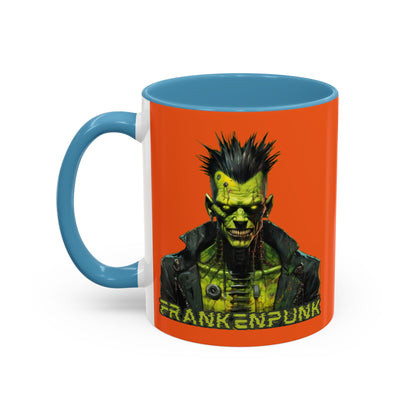 Frankenpunk Orange Accent Mug by CreepyCrafts.boo