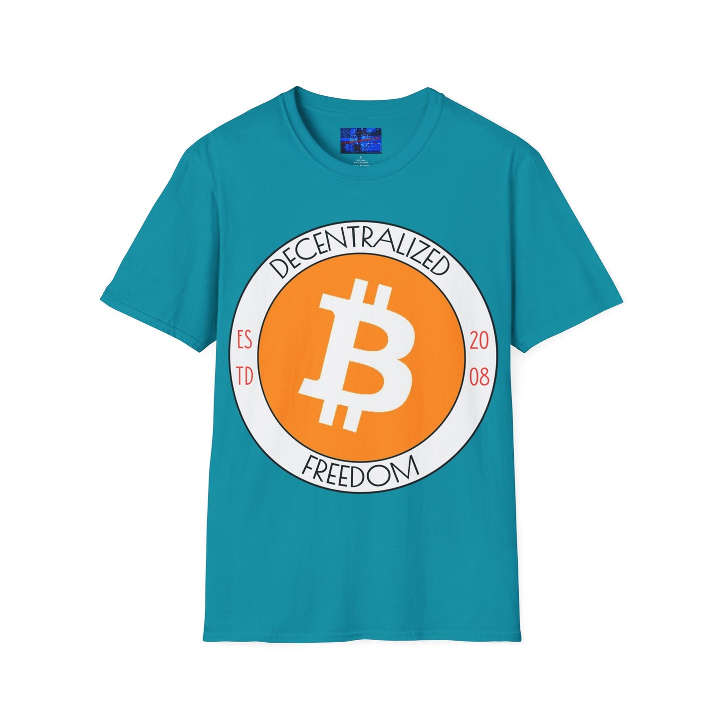 Bitcoin Decentralized Freedom Dark colors Unisex T-Shirt by cypherpunkgear.com