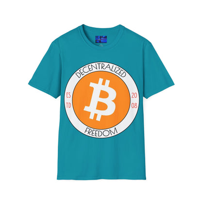 Bitcoin Decentralized Freedom Dark colors Unisex T-Shirt by cypherpunkgear.com