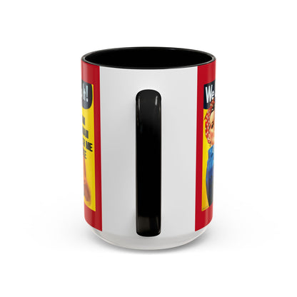 I Am Woman Watch Me Vote Rosie Red Accent Mug by cypherpunkgear.com