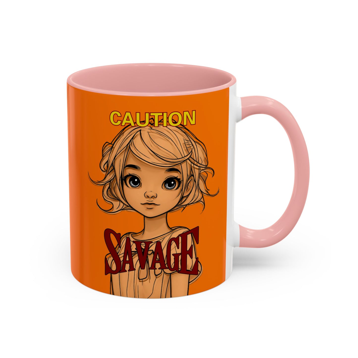 Caution, Savage Orange Accent Mug by cypherpunkgear.com