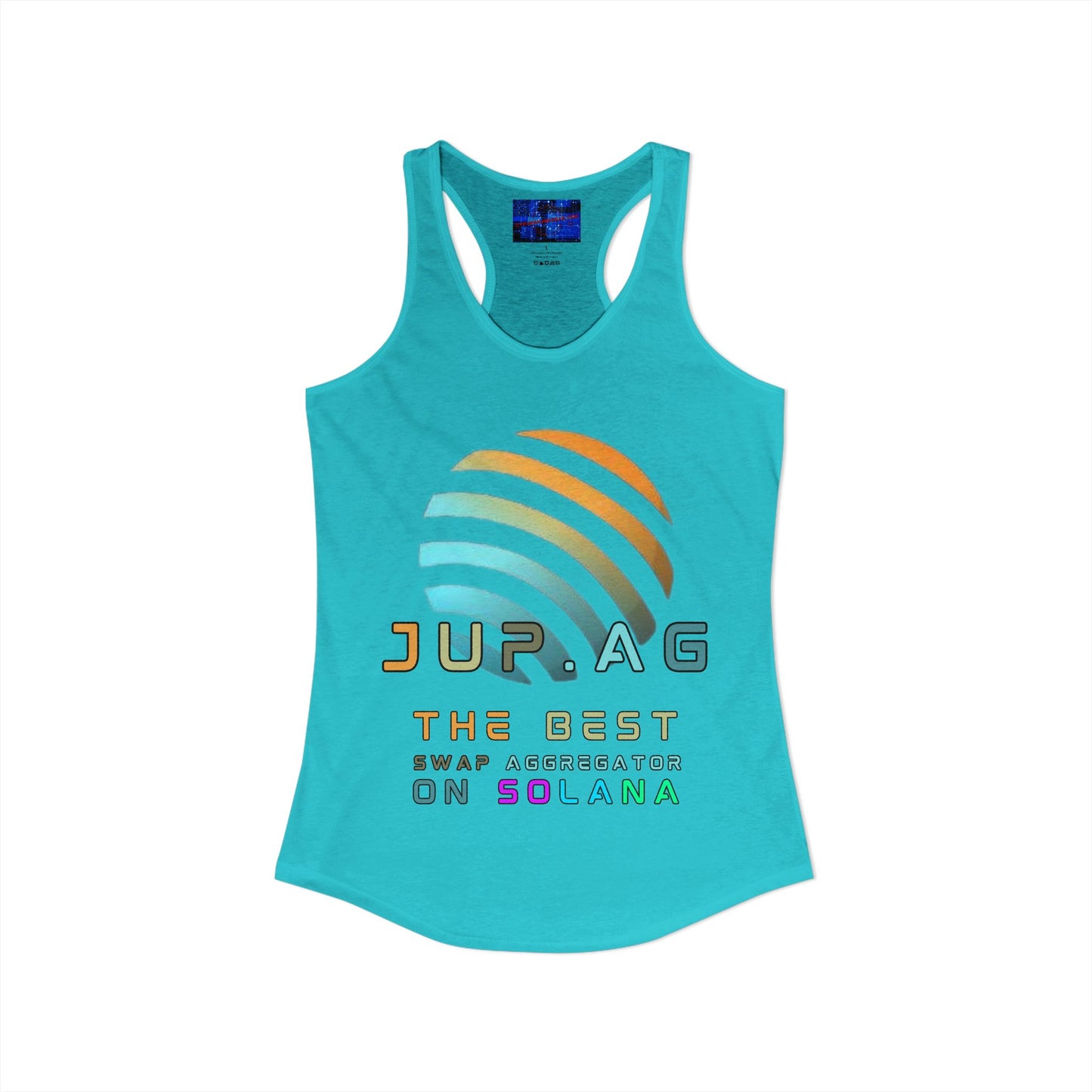 Jupiter (JUP) the best aggregator on Solana Women's Racerback Tank Top by cypherpunkgear.com