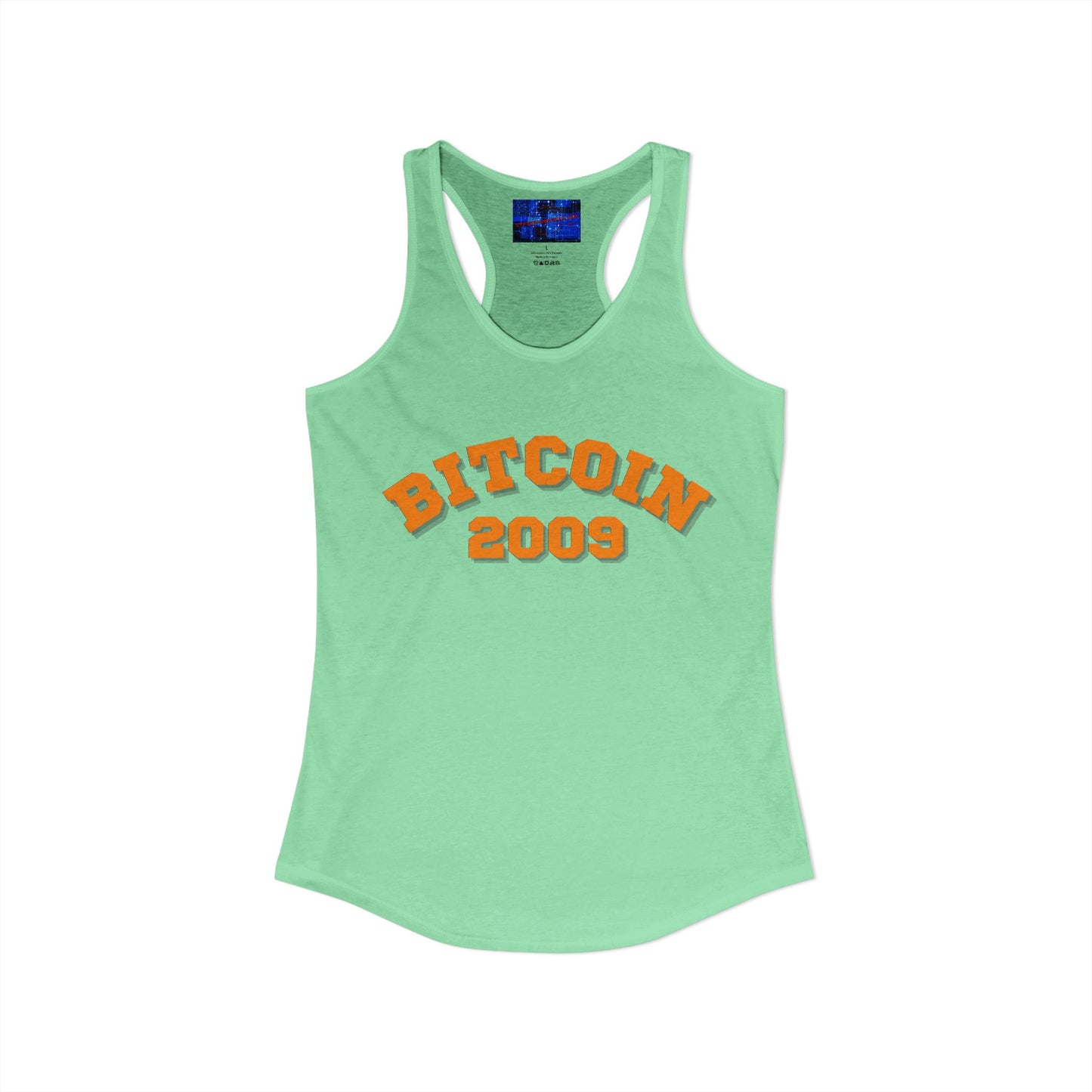 Bitcoin 2009 Women's Racerback Tank Top by cypherpunkgear.com