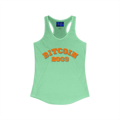 Bitcoin 2009 Women's Racerback Tank Top by cypherpunkgear.com