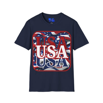 Red WHITE and Blue USA Patriot DKcolors Unisex T-Shirt by cypherpunkgear