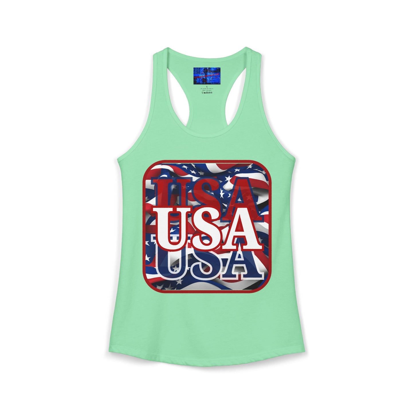 Red WHITE and Blue USA Patriot Women's Racerback Tank Top by cypherpunkgear.com