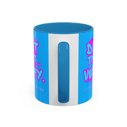 Don't Trust...Verify. Light Blue Accent Mug by cypherpunkgear.com