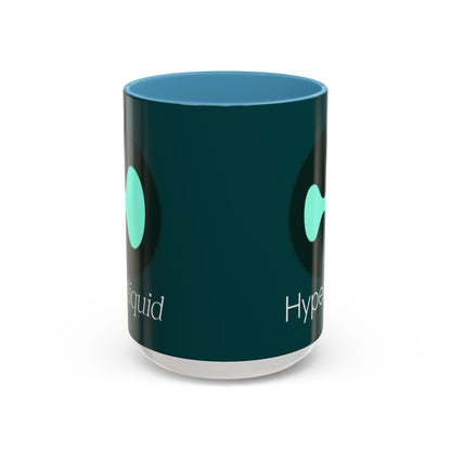 Hyperliquid White font Dark Hyperliquid Accent Mug by cypherpunkgear.com