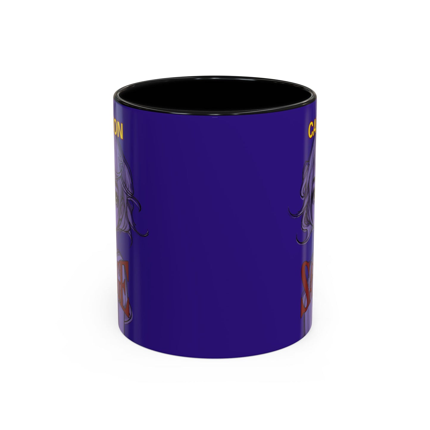 Caution, Savage Dark Purple Accent Mug by cypherpunkgear.com