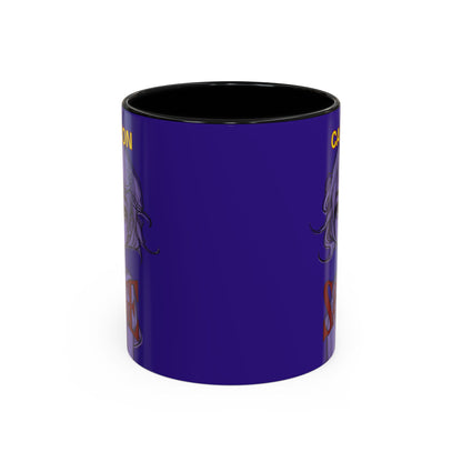 Caution, Savage Dark Purple Accent Mug by cypherpunkgear.com