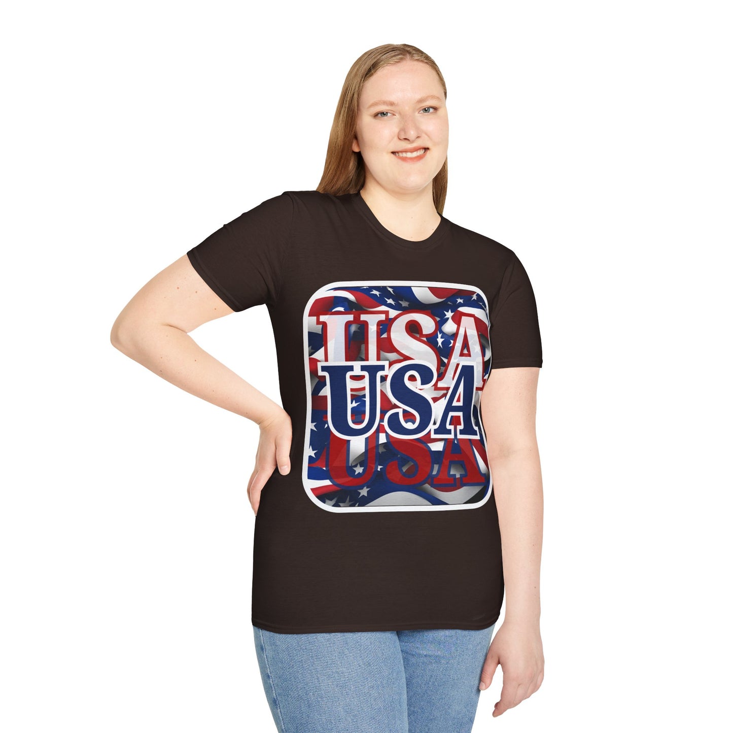 Red White and BLUE USA Patriot Dark colors Unisex T-Shirt by cypherpunkgear.com