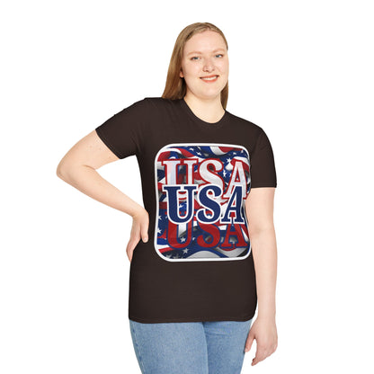 Red White and BLUE USA Patriot Dark colors Unisex T-Shirt by cypherpunkgear.com