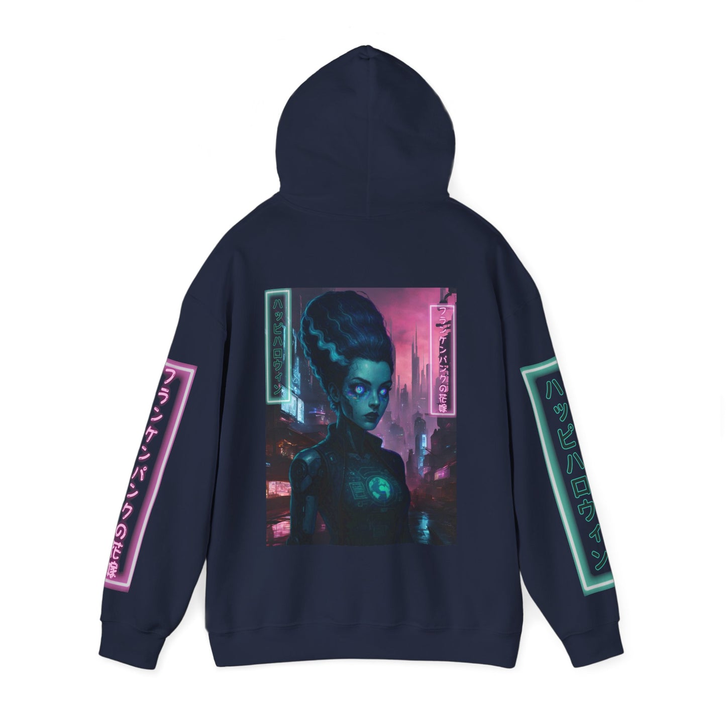 Neon Bride of Frankenstein Hoodie Unisex Hooded Sweatshirt by CreepyCrafts.boo