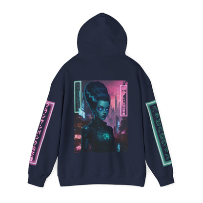 Neon Bride of Frankenstein Hoodie Unisex Hooded Sweatshirt by CreepyCrafts.boo