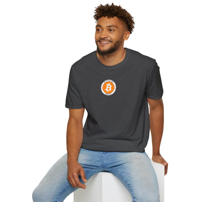 2-sided, Bitcoin (BTC) Decentralized Freedom Dark colors Unisex T-Shirt by cypherpunkgear.com