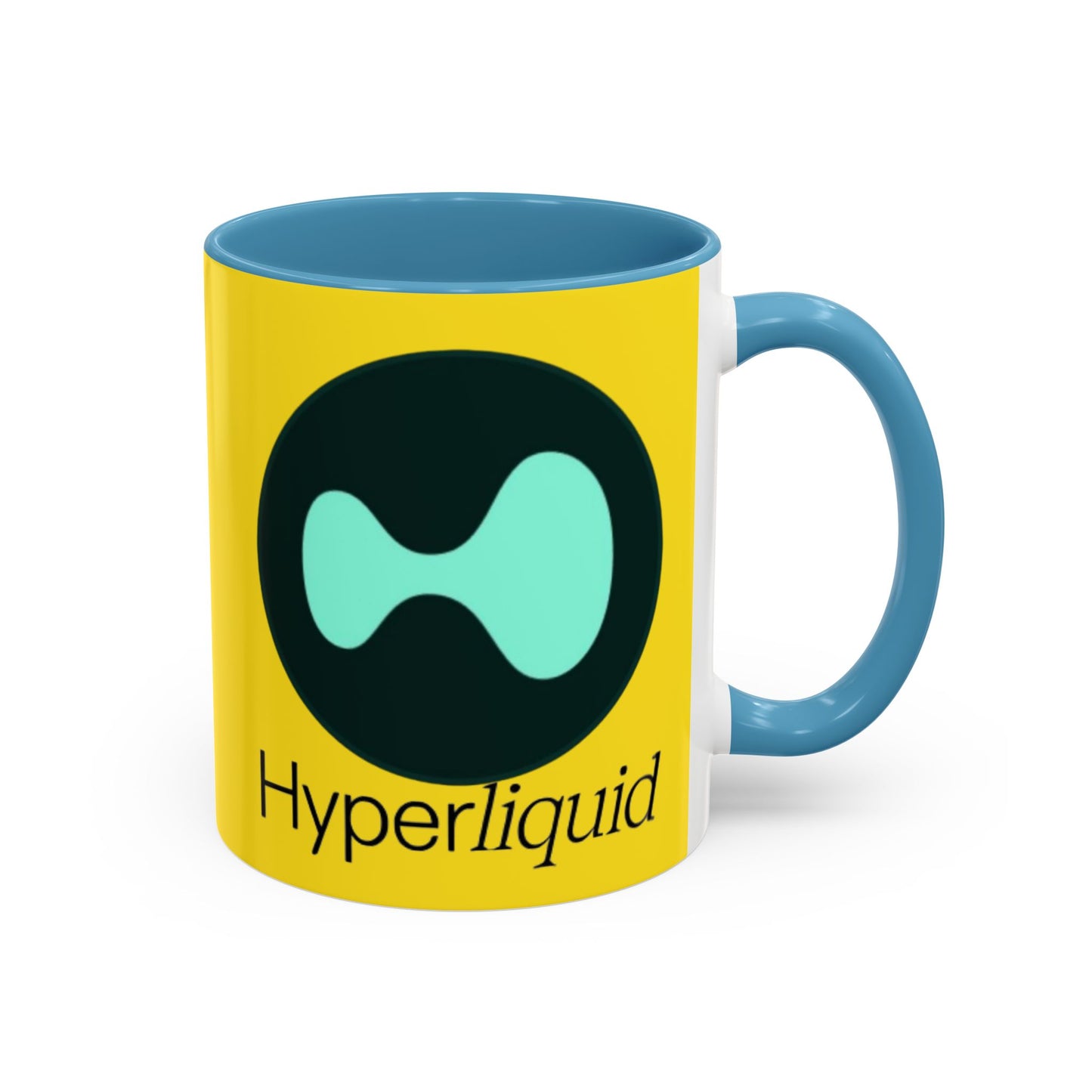 Hyperliquid Black font Yellow Accent Mug by cypherpunkgear.com