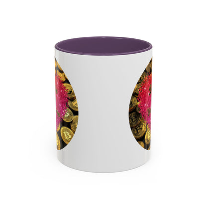 Bitcoin is My Valentine White Accent Mug by cypherpunkgear.com