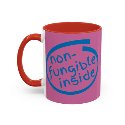 Non-Fungible Inside Pink Accent Mug by cypherpunkgear.com