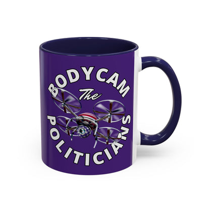 Bodycam the Politicians Drone Purple Accent Mug by cypherpunkgear.com