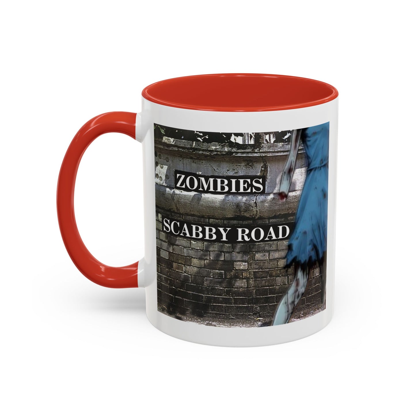 2-sided, Scabby Road White Accent Mug by CreepyCrafts.boo