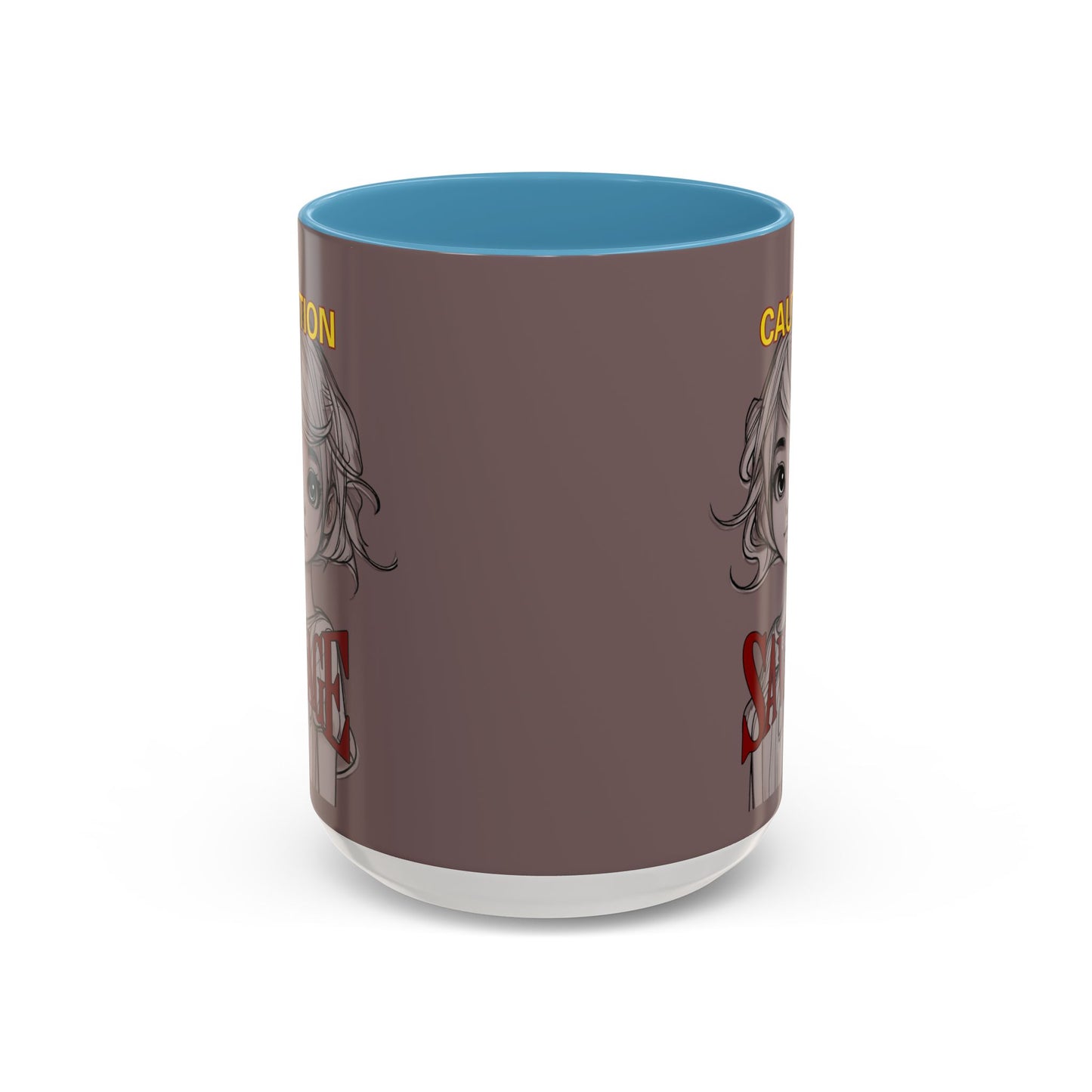 Caution, Savage Grey Accent Mug by cypherpunkgear.com