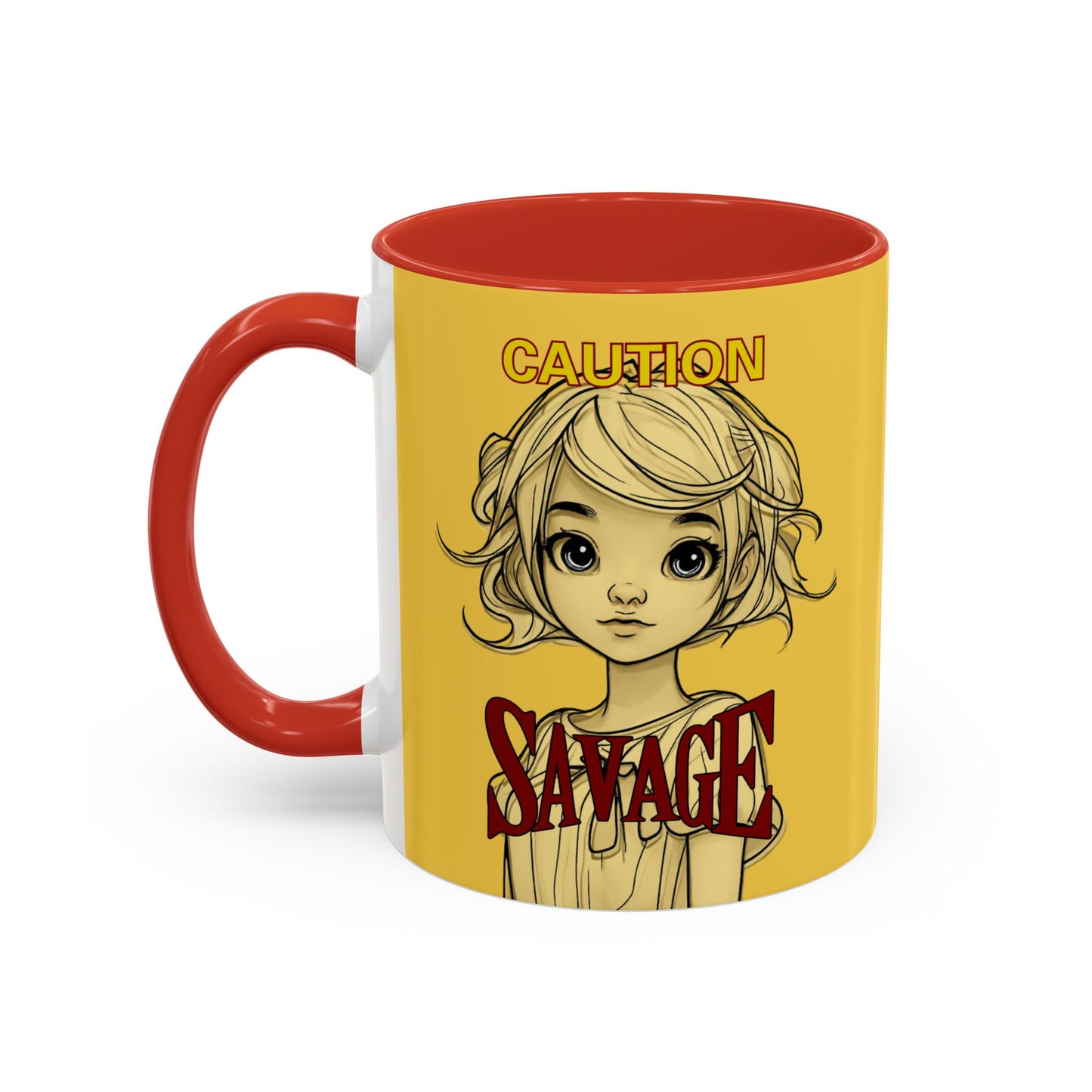 Caution, Savage Yellow Accent Mug by cypherpunkgear.com