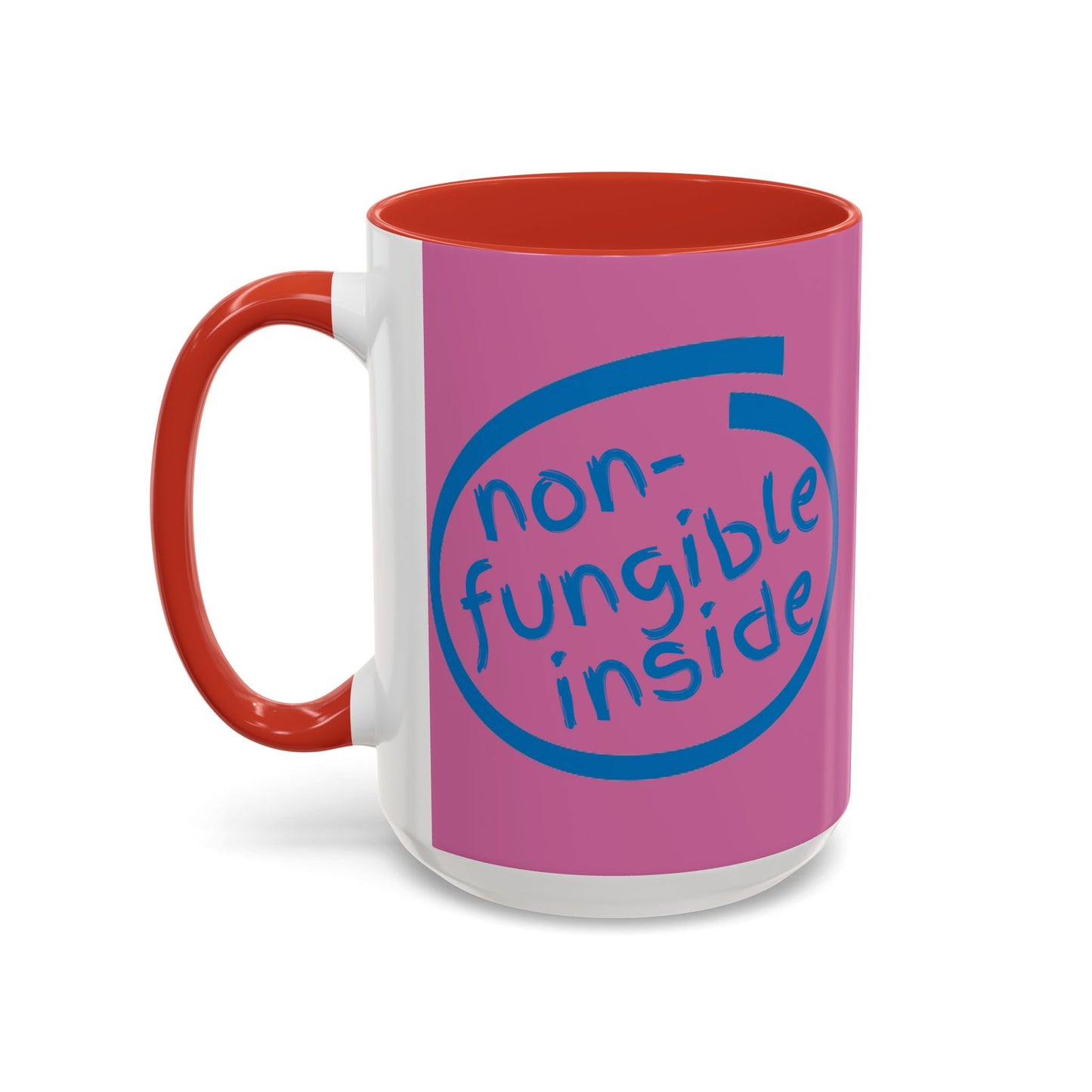 Non-Fungible Inside Pink Accent Mug by cypherpunkgear.com