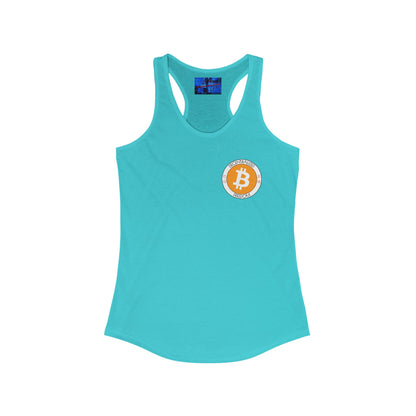 2-sided Bitcoin (BTC) Freedom Women's Racerback Tank Top by cypherpunkgear