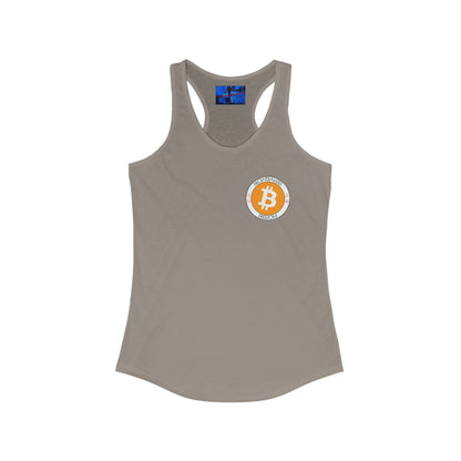 2-sided Bitcoin (BTC) Freedom Women's Racerback Tank Top by cypherpunkgear