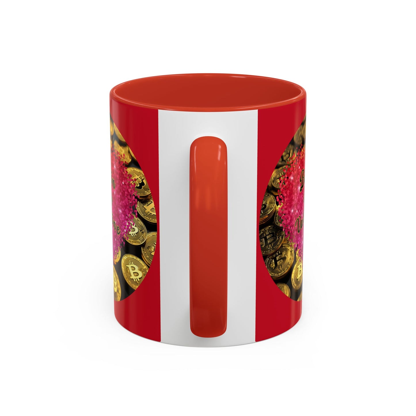 Bitcoin is My Valentine Red Accent Mug by cypherpunkgear.com