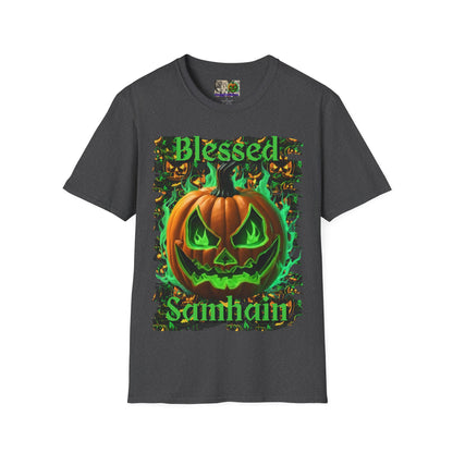 Blessed Samhain Green Jack Dark colors Unisex T-Shirt by CreepyCrafts.boo