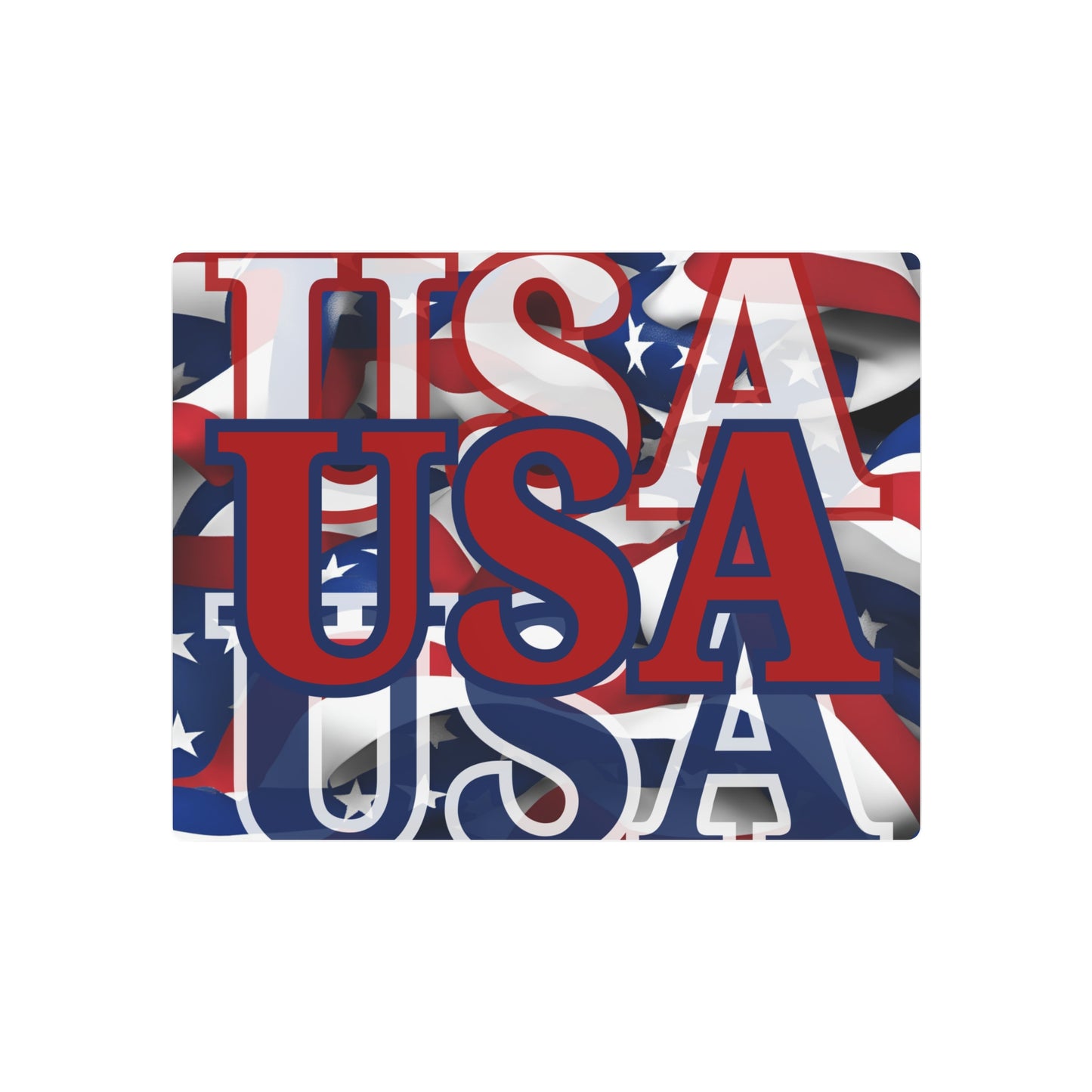 USA! USA! USA Red Center Metal Art Sign by cypherpunkgear