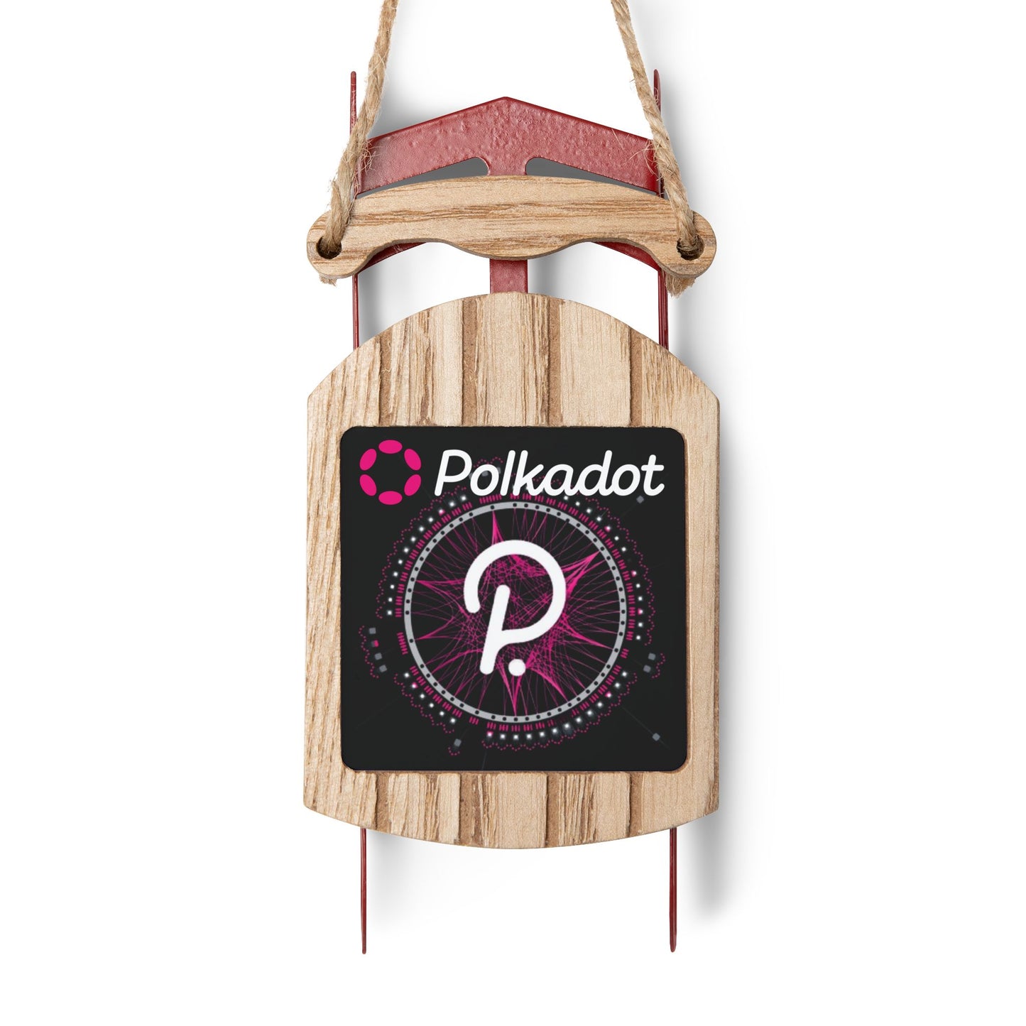 Polkadot (DOT) Black background Sled Ornament by cypherpunkgear.com