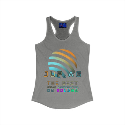 Jupiter (JUP) the best aggregator on Solana Women's Racerback Tank Top by cypherpunkgear.com