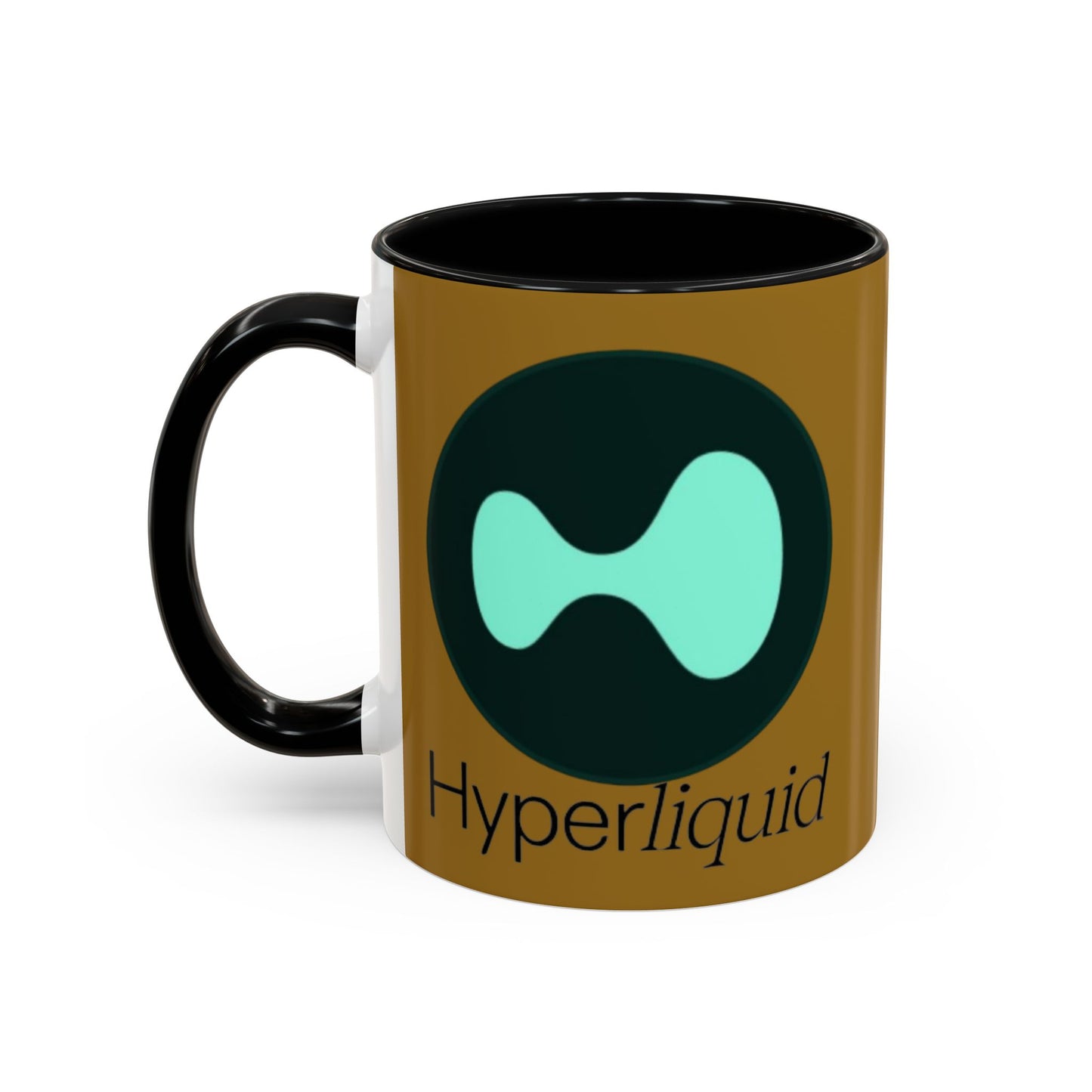 Hyperliquid Black font Brown Accent Mug by cypherpunkgear.com