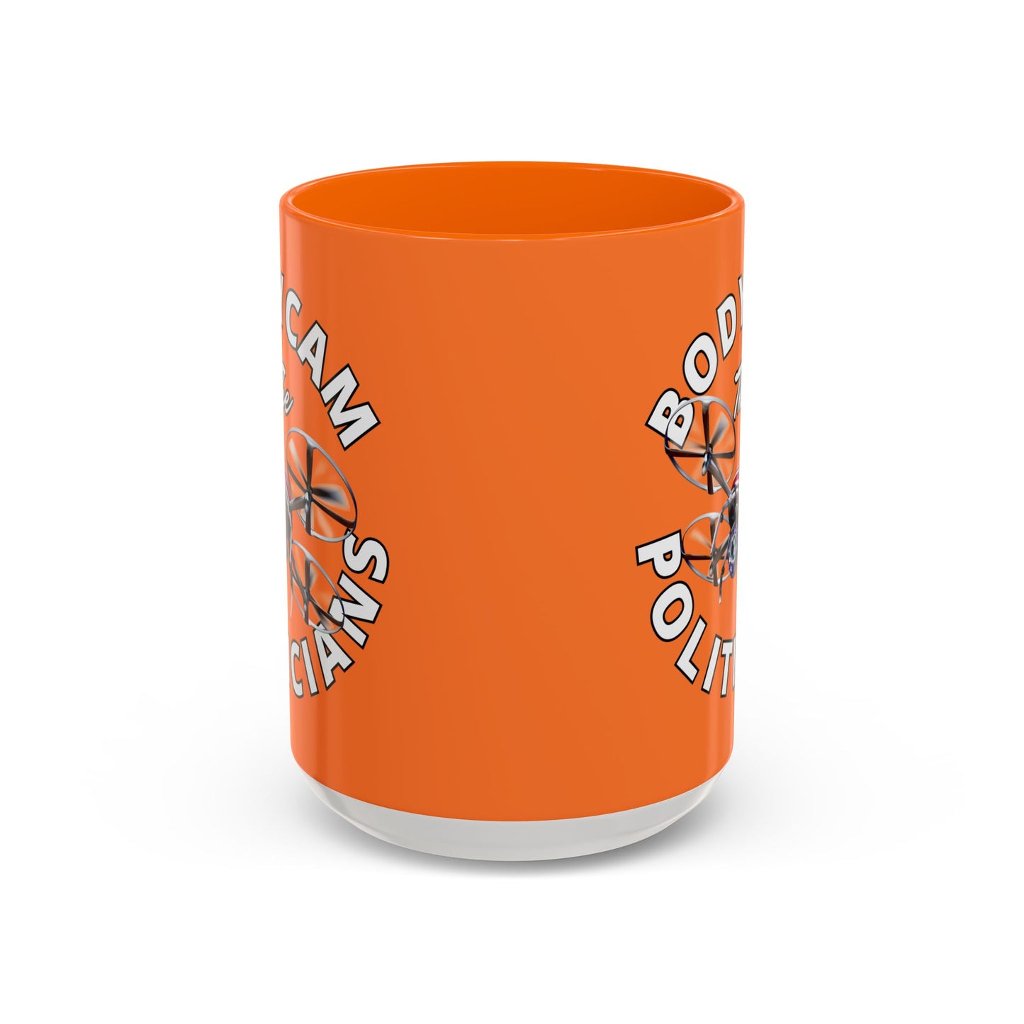 Bodycam the Politicians Drone Orange Accent Mug by cypherpunkgear.com