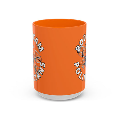 Bodycam the Politicians Drone Orange Accent Mug by cypherpunkgear.com