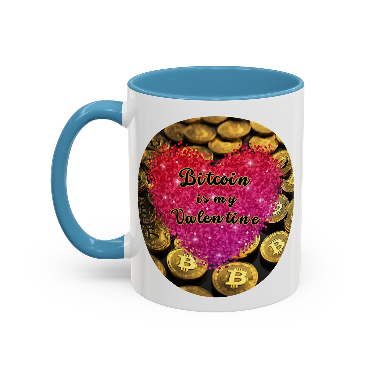 Bitcoin is My Valentine White Accent Mug by cypherpunkgear.com