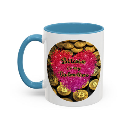 Bitcoin is My Valentine White Accent Mug by cypherpunkgear.com