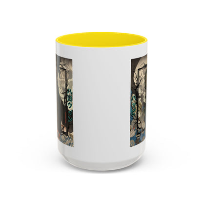 Yōkai Happy Halloween White Accent Mug by CreepyCrafts.boo