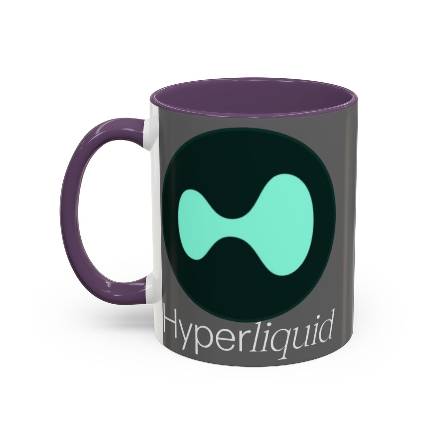 Hyperliquid White font Grey Accent Mug by cypherpunkgear.com
