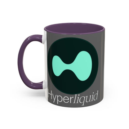 Hyperliquid White font Grey Accent Mug by cypherpunkgear.com