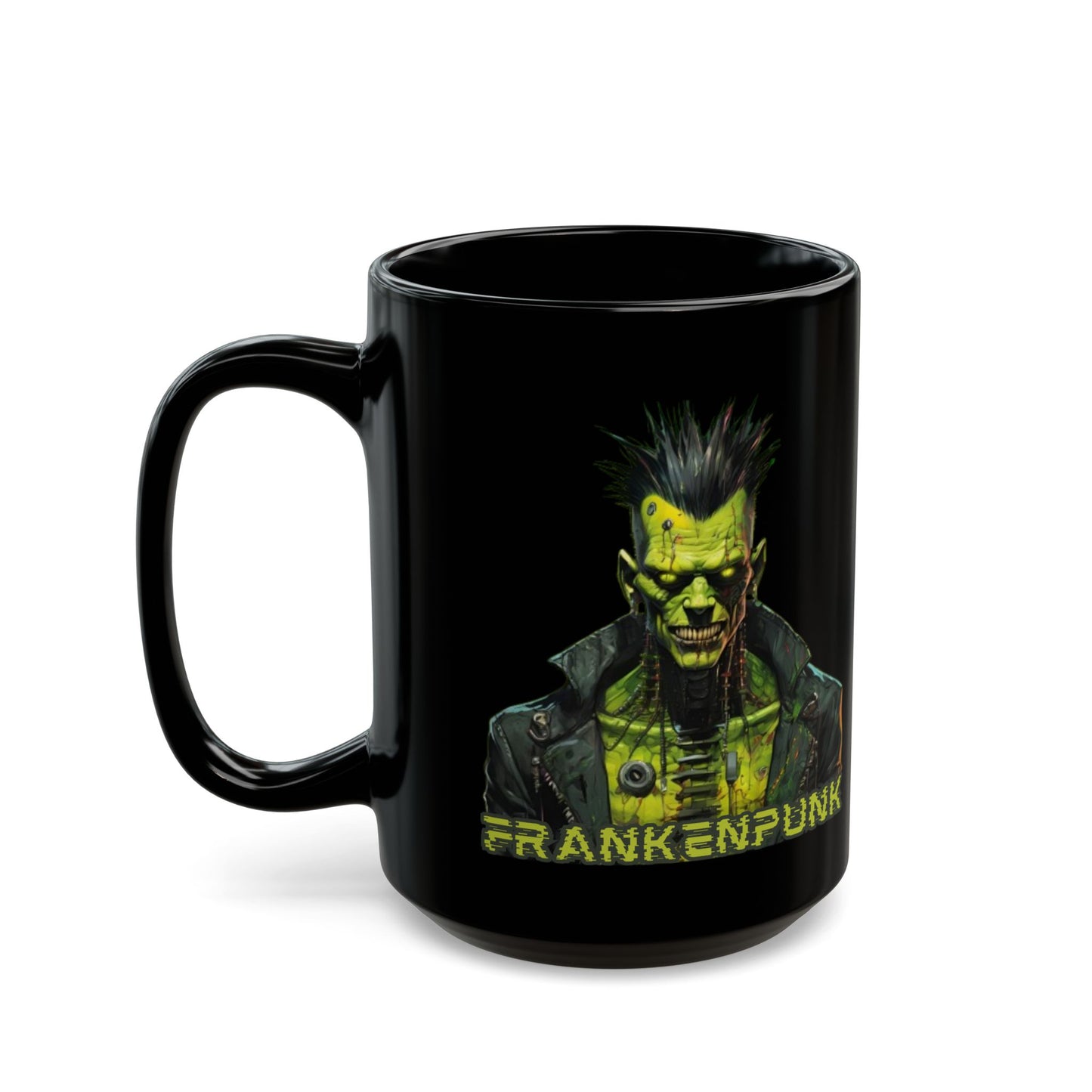 Frankenpunk Black Mug by cypherpunkgear