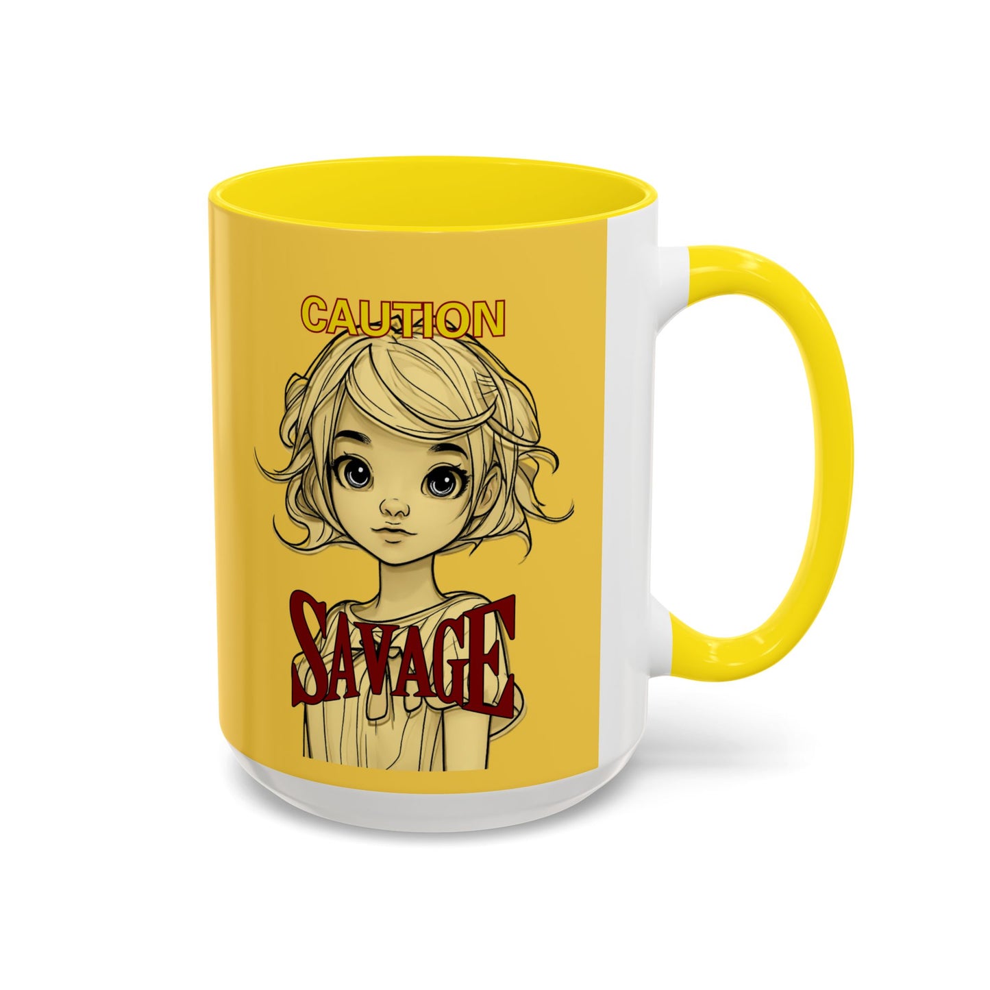 Caution, Savage Yellow Accent Mug by cypherpunkgear.com