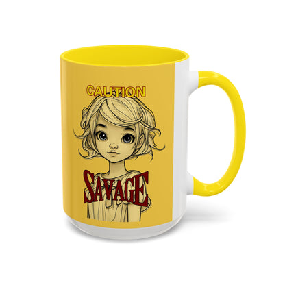 Caution, Savage Yellow Accent Mug by cypherpunkgear.com