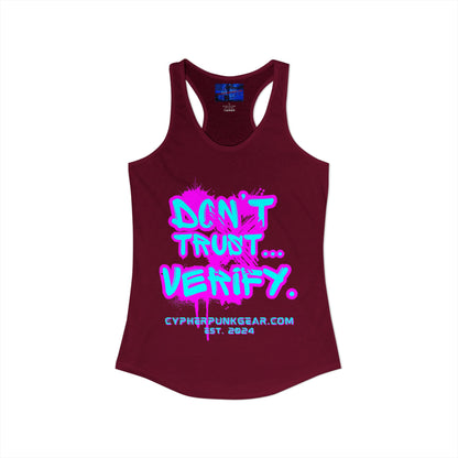 Don't Trust...Verify. Women's Racerback Tank Top by cypherpunkgear.com