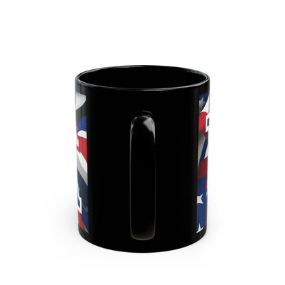 USA! USA! USA Blue font Patriot Black Mug by cypherpunkgear.com